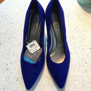 Royal Blue Suede-like Heels